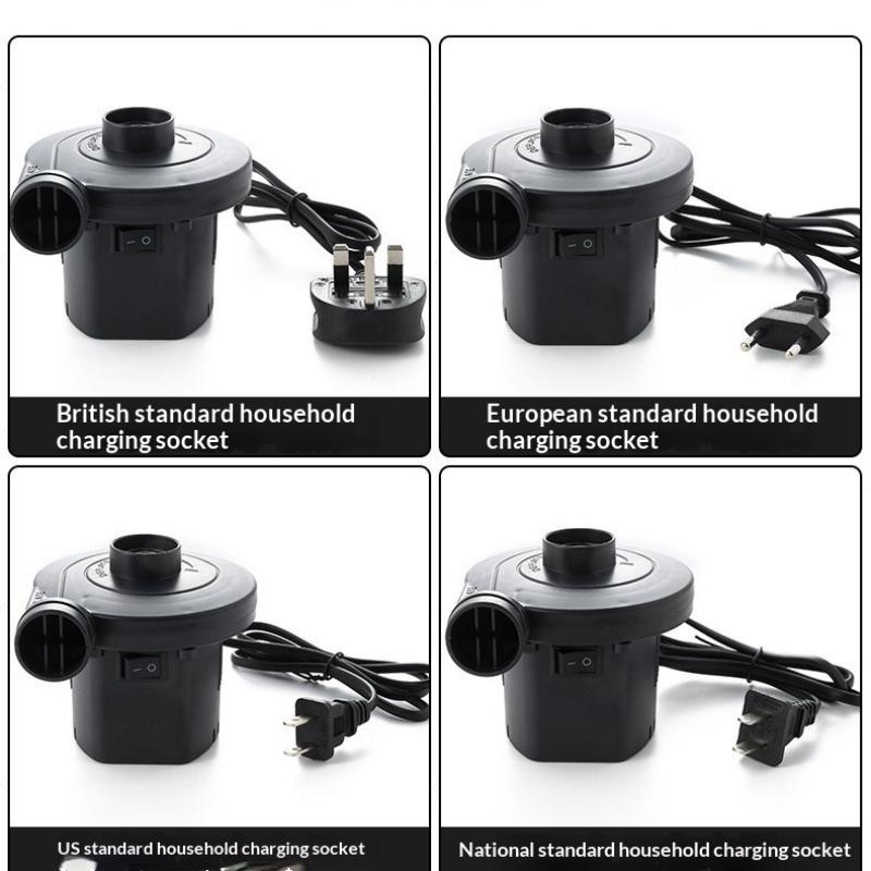 Compact Electric Air Pump Fast Inflate Deflate with Multiple Plug Adapters for Camping Travel Air Bed Use