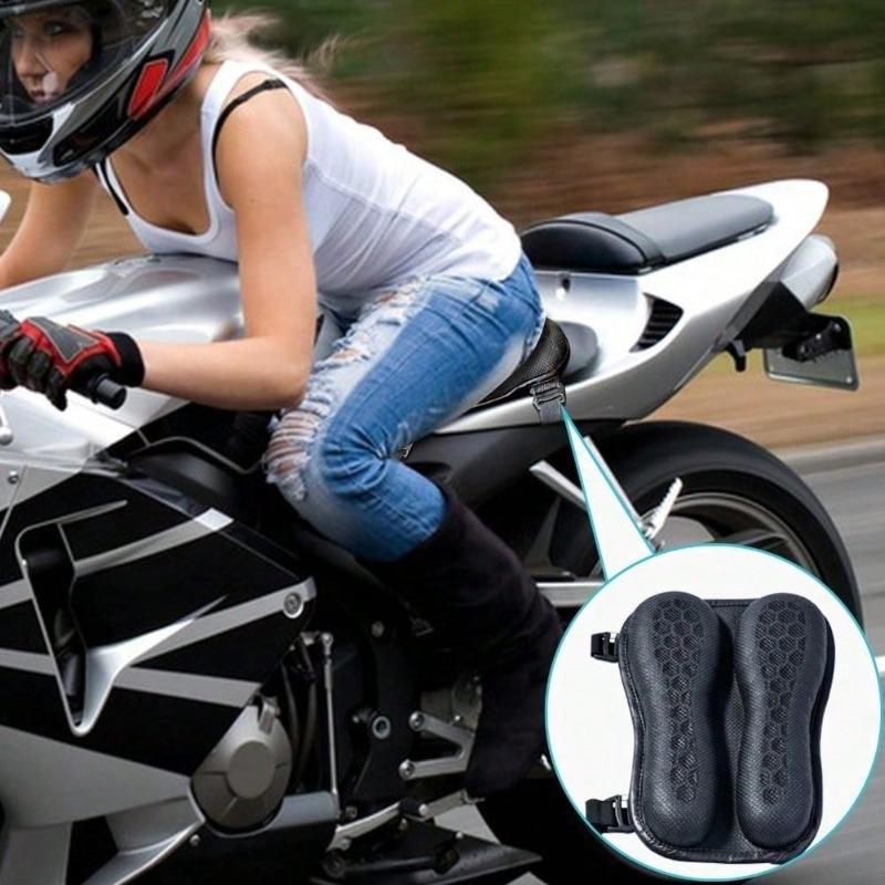 3D Honeycomb Motorcycle Seat Pad - Gel Cushion Breathable Mesh Universal Shock-Absorbing for Long Rides