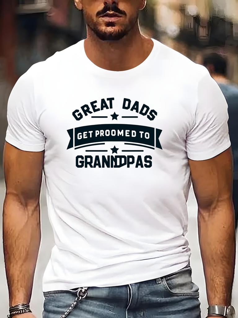 Unisex Black Tee Classic Grandpa Slogan Funny Text Graphic Print Crew Neck Short Sleeve Summer Casual Male Cotton Street Top