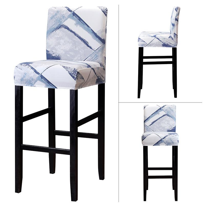 Tryckt Barstolöverdrag Stretch Liten Storlek Modernt Tryckt Sits Pall Tvättbara Avtagbara Överdrag För Fest Hem Hotell Bar