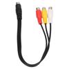 Double Shielding S Video Flexible Red Yellow White 4 Pin Male to 3RCA Female Cable Plug and Play 1.0ft Extension Cord DVD Player