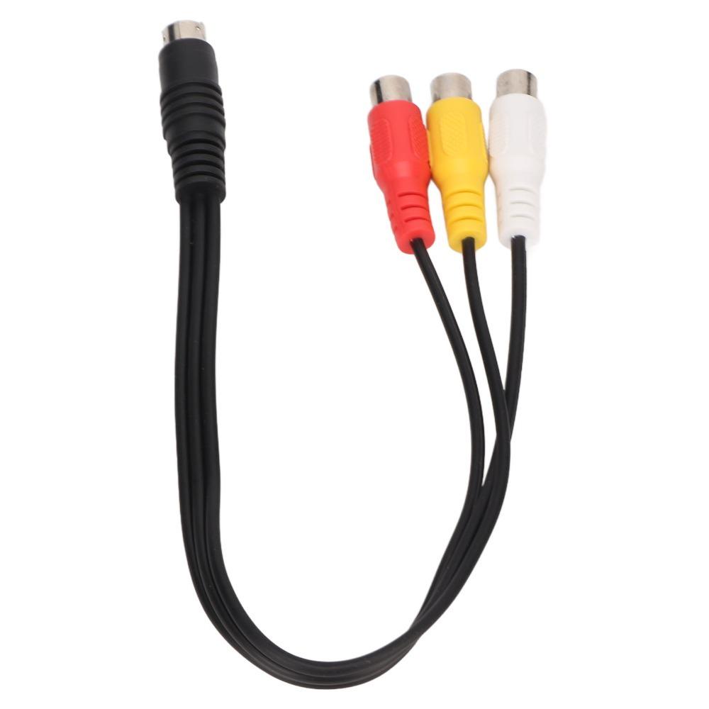 Double Shielding S Video Flexible Red Yellow White 4 Pin Male to 3RCA Female Cable Plug and Play 1.0ft Extension Cord DVD Player