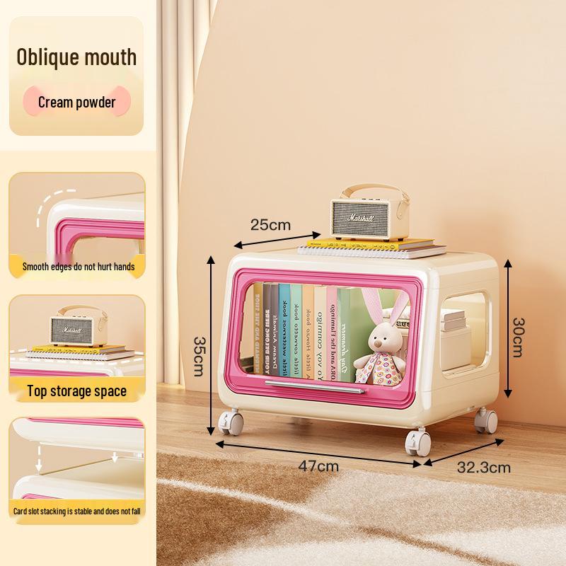 Movable Storage Cabinet for Living Room & Bedroom - Accommodates Toys, Snacks, Clothes