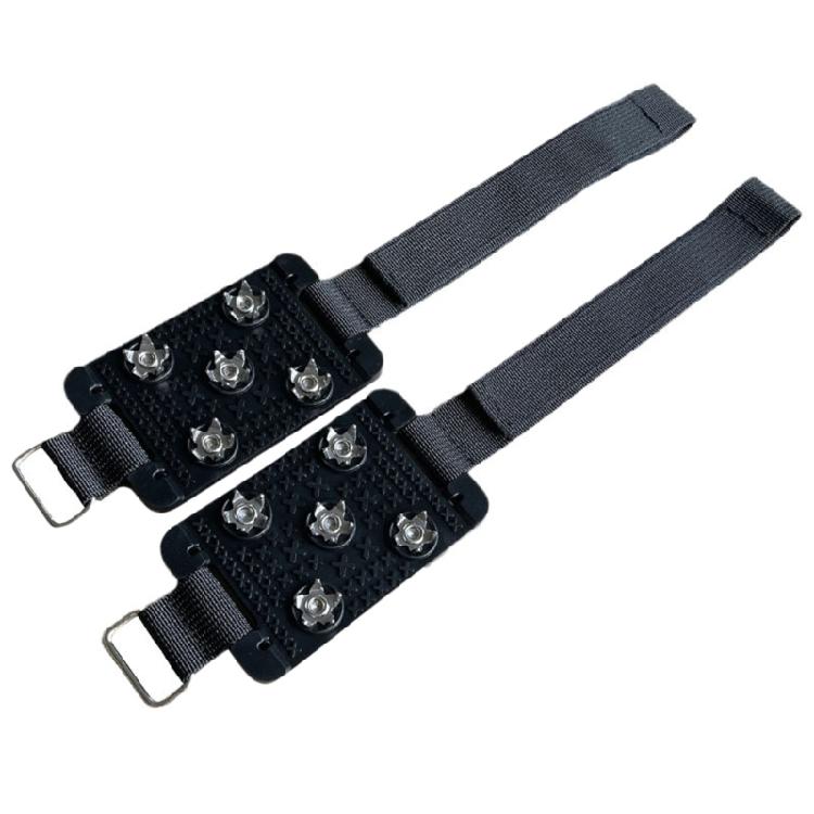 Anti Slip Ice Grips 5 Teeth Heavy Duty Traction Crampons Slip On Snow & Ice Spikes Shoe Cover For Cold Weather Hiking