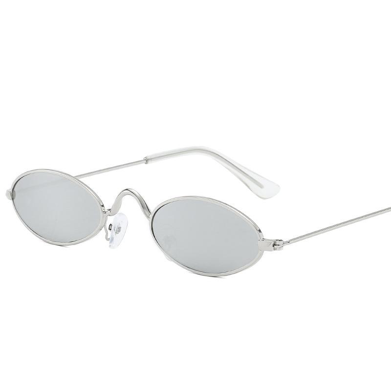 European and American small frame oval sunglasses metal marine sunglasses trendy street fashion glasses
