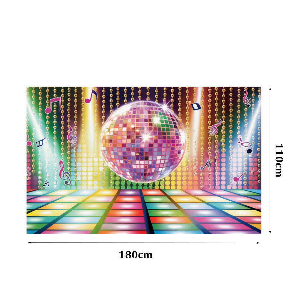 Back To 80's Theme Party Decoration 80's Party Banner Music Disco Backdrops Graffiti Neon Glow Photography Backgrounds Decor