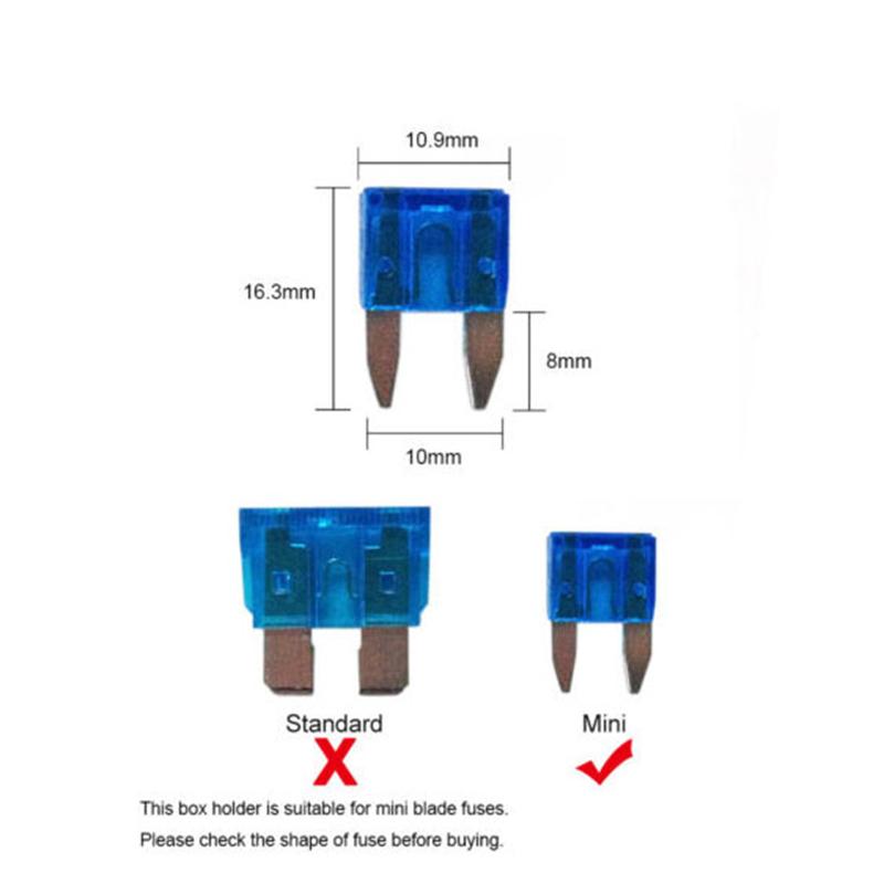 4 Way Mini Blade Fuse Holder Block Holder 12V-32V ATM 5A 10A 25A with LED Indicator Light for Car Boat Marine Fuse Box Holder