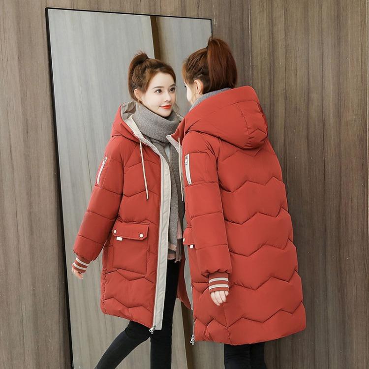 2023 Winter Frauen Jacke Mäntel Lange Parkas Weibliche Unten Baumwolle Mit Kapuze Mantel Dicke Warme Jacken Winddicht Casual Schüler Mantel