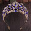 Kmvexo Rose Gold Champagne Vintage Baroque Queen King Hair Jewelry Crystal Tiaras Crowns Comb Headbands Bridal Rhinestone Diadem