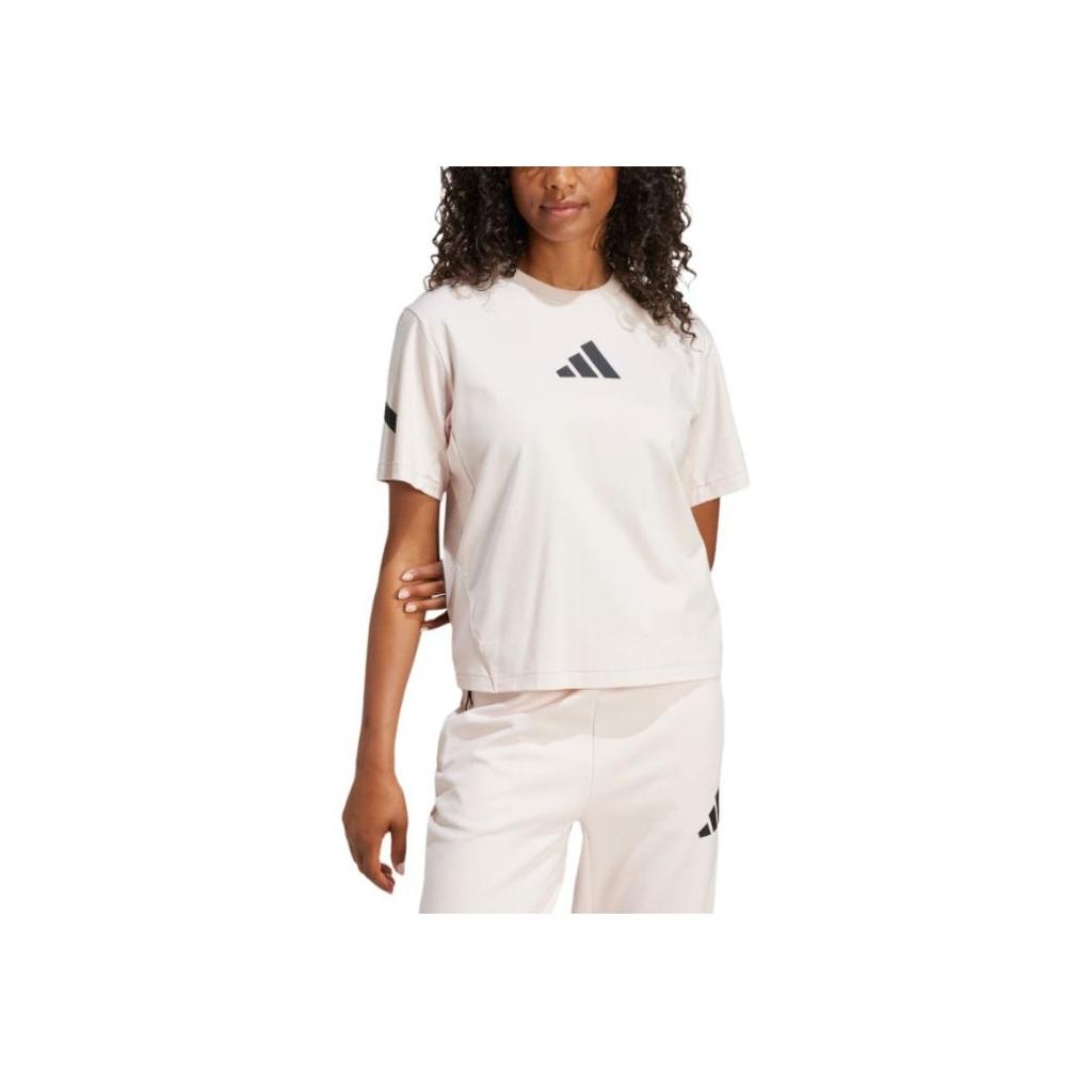 Adidas Z.N.E. True Healing Series Sportswear Black Label Uniform Pure Cotton Casual Short Sleeve FW24 Drop Shoulder T-Shirt Women Tops JF4781