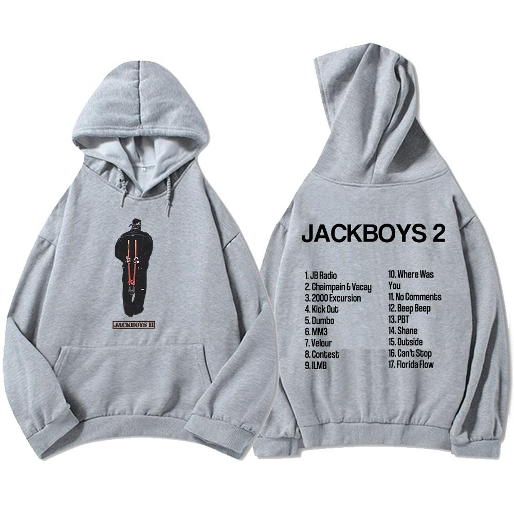Fashion Men Hoodies Album JACKBOYS II Printing Sweatshirt Casual Long Sleeve Hooded Pullovers Grunge Men Tops
