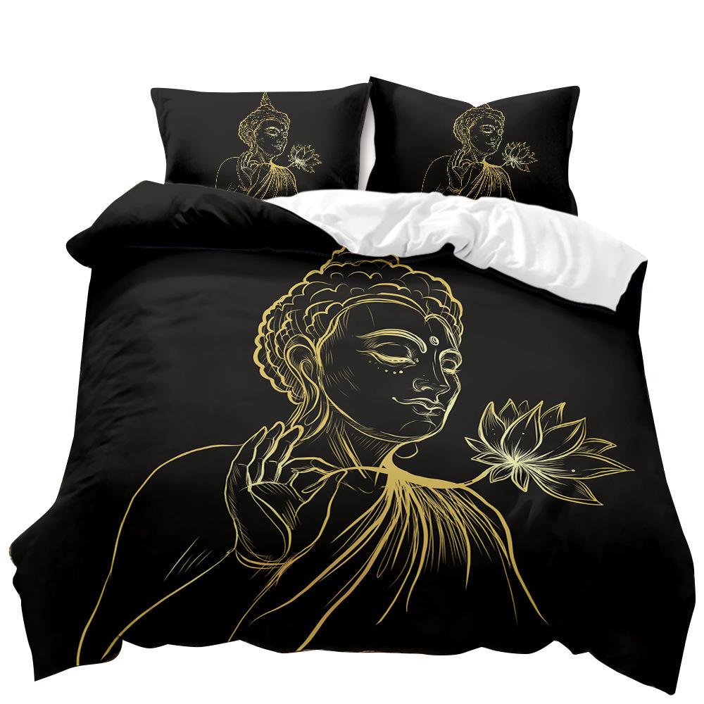 Handdraw Budha 3D Art Duvet Cover Set King Queen Double Full Twin Single Size Bed linen set
