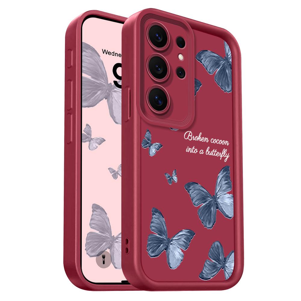 Flying Butterflies Phone Case For Samsung Galaxy S26 S25 S24 FE Plus Ultra 5G Staircase Soft Cover