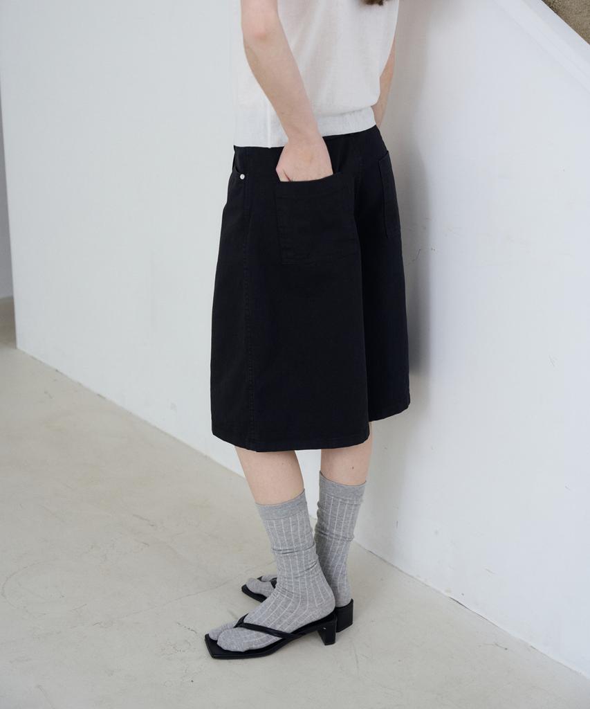 FROMWHERE String Bermuda Shorts Black