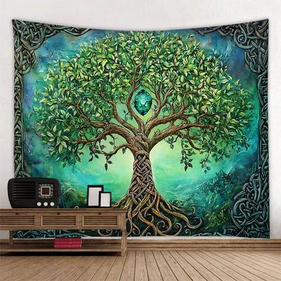 Bohemia Kawaii Baum des Lebens Wandteppich Wandbehang - Hippie Ästhetik Heimdekoration Decke Mandala Für Raumdekoration