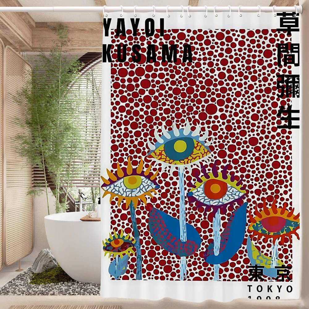 Yayoi Kusama Menas Vonios Dušo Užuolaida Apsauganti Sienelė Dušo Užuolaida Greitai Džiūstanti Gali Būti Šveičiama Šviesiai Nepermatoma Vonios