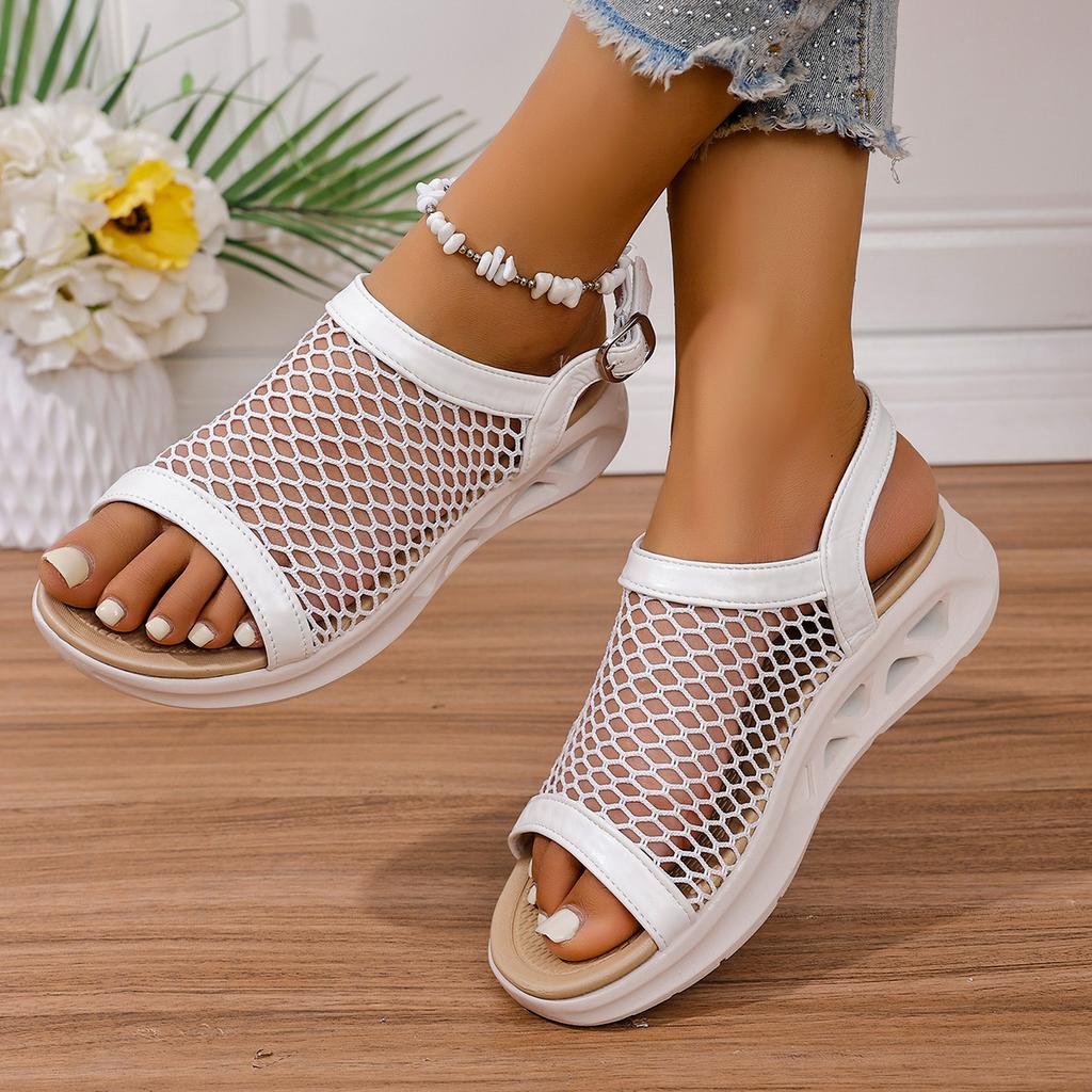Fashion Sandals for Women 2025 New Mesh Beach Slip on Sport Shoes Women Casual Open Toe Flat Soft Bottom Sandals Women Zapatos De Mujer