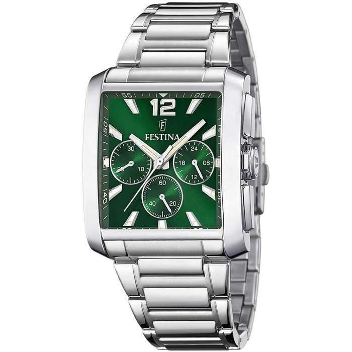 Montre - Festina - F20635/3 - Rectangulaire 38*37mm - Cadran vert - Etanche 50m