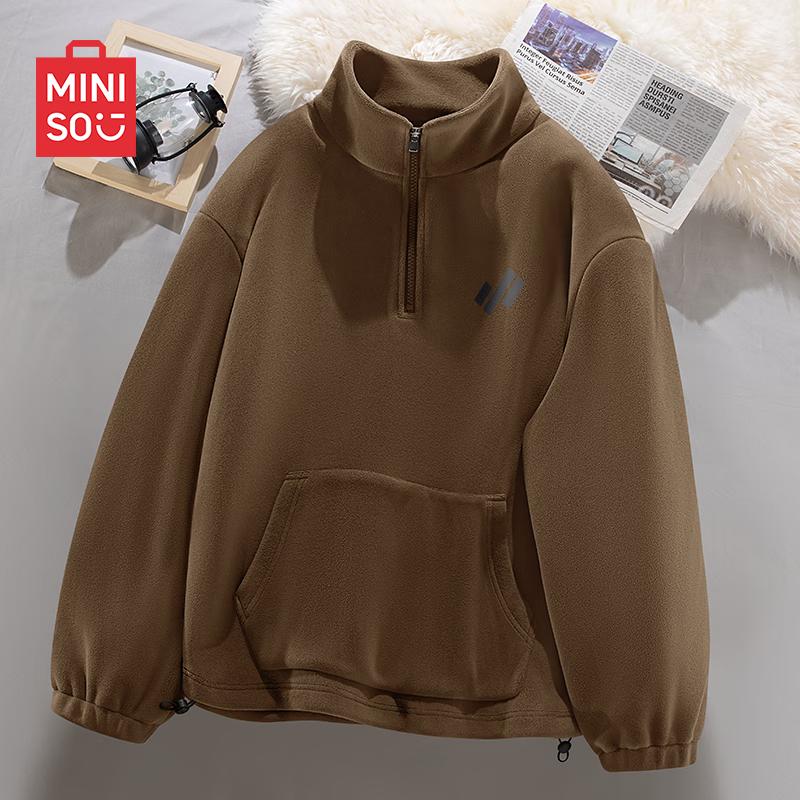 MINISO Men's American Style Half-Zip Pullover Sweatshirt