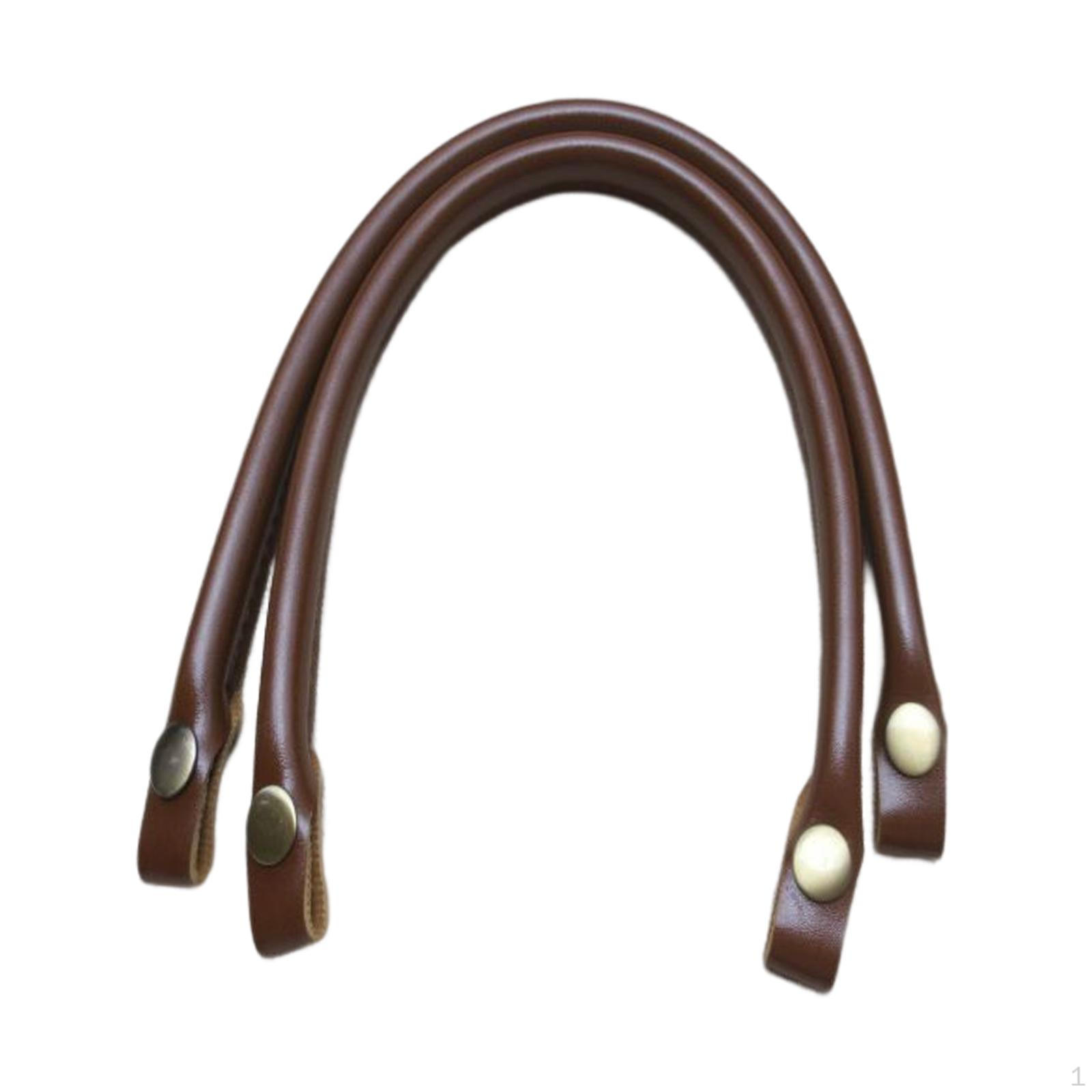 

2 Pieces Handles of Universal PU Bags with Pressure Button Handbags for DIY Crafts коричневий