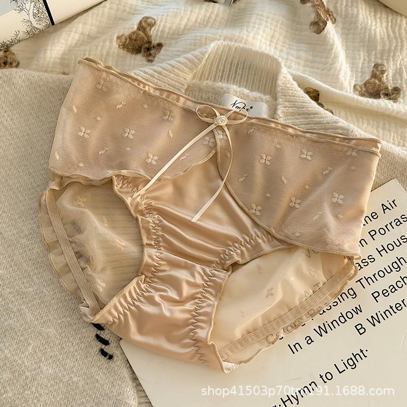 Ladies Sweet Sister Wind Lace Sexy Sweet Cute Sexy Pure Desire Wind Lace Mid Waist Briefs Underwear