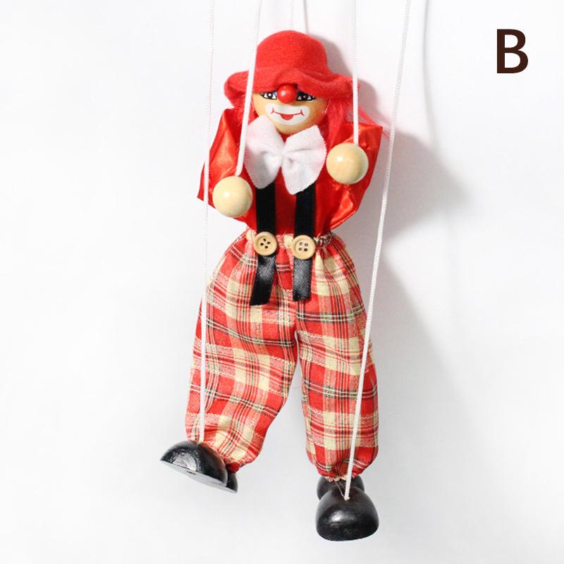 Забавная Цветная Кукла-марионетка на ниточках Клоун Деревянная Марионетка Ручная работа Игрушки Совместная Активность Кукла Дети Детские Подарки