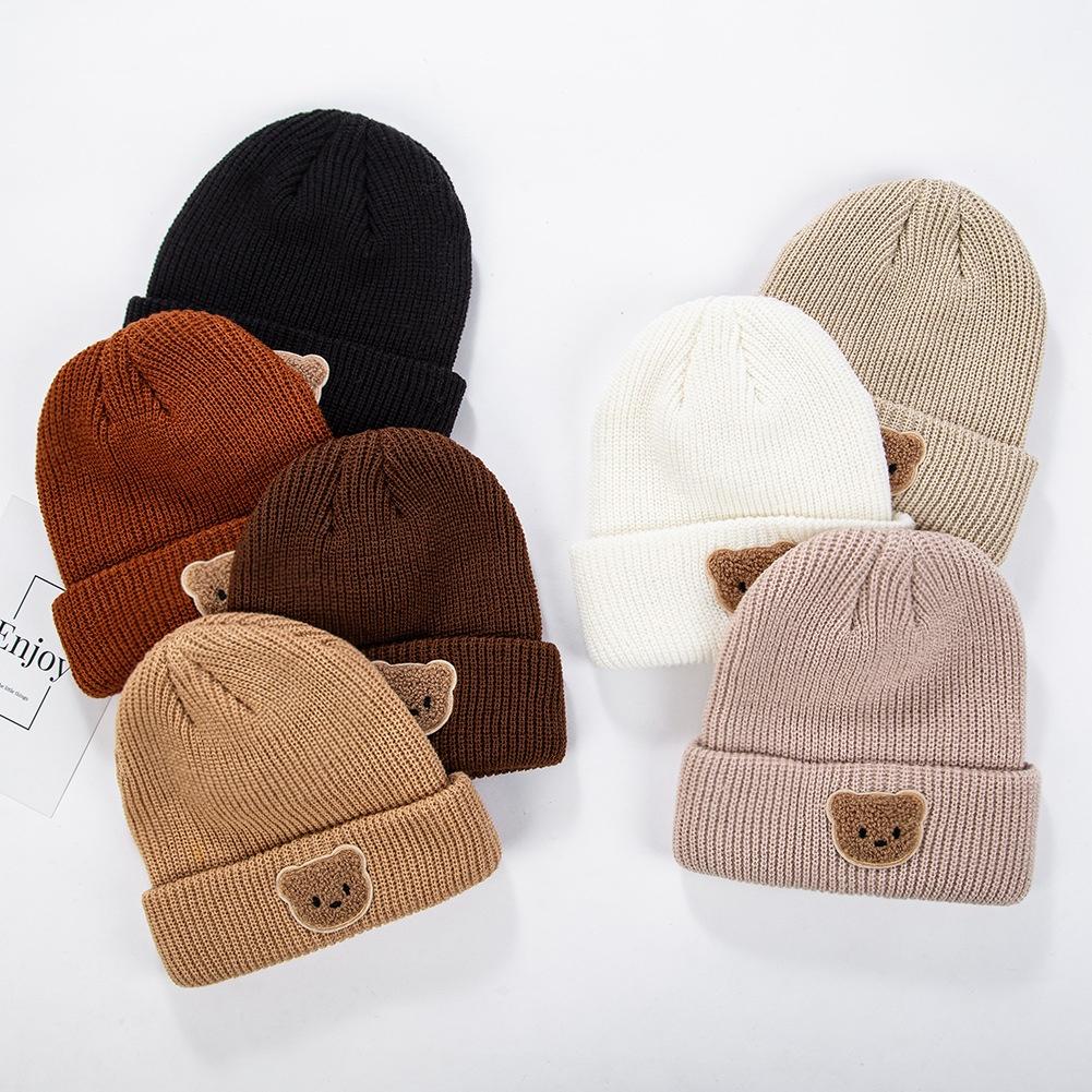 Korean Style Autumn Winter New Arrival Baby Children's Cute Animal Pattern Jacquard Knit Acrylic Common Travel Warm Hat