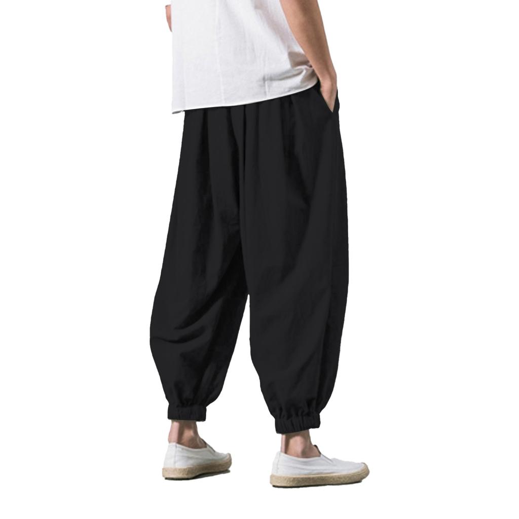 Men's Distressed Craft Casual Wide-leg Pants, Men's Loose Casual Pants