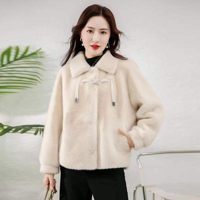 Winter New Middle Aged Warm Wool Coat Mother's Noble and Fashionable Imitation Mink Fleece Loose Coat