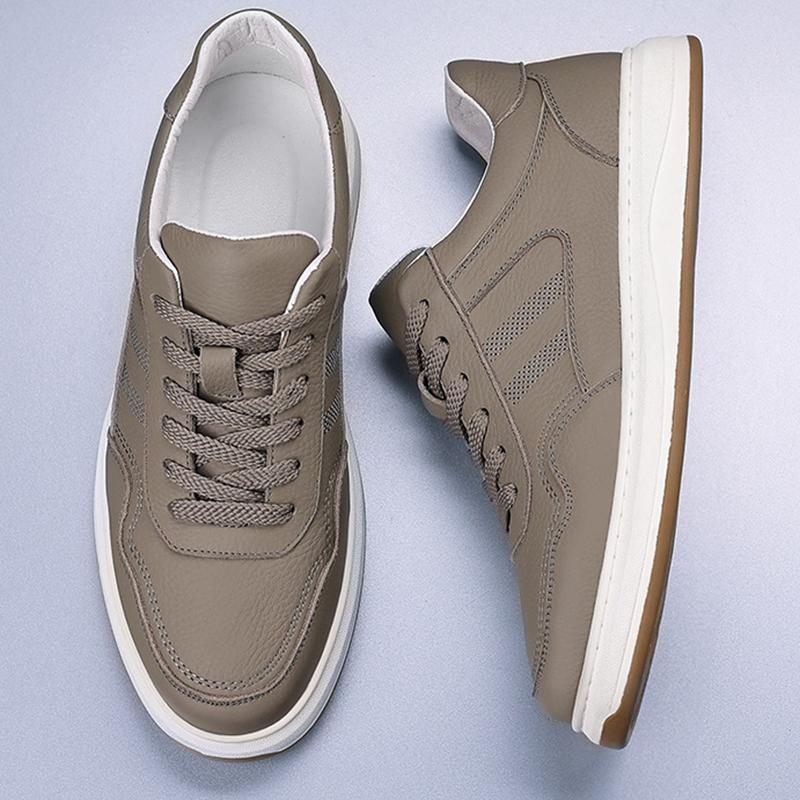 Spring Men Casual Shoes Loafers British Genuine Leather Sneakers Flats Shoes High-end Business Men Leather Shoes Big Size 36-45