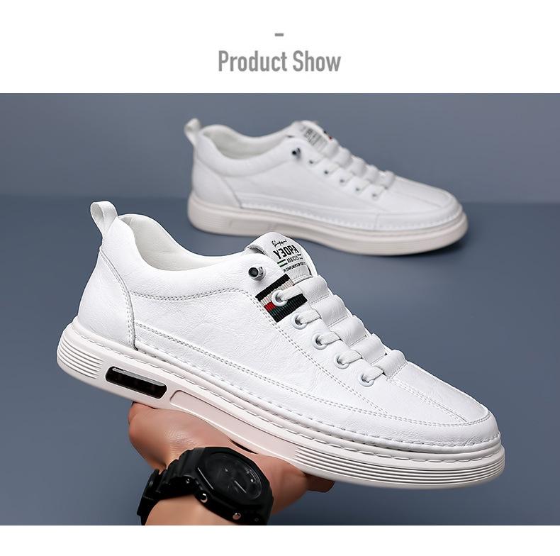 

2024 new men s shoes spring men s casual brown trendy brand elastic lazy really super soft leather breathable leather shoes men 46