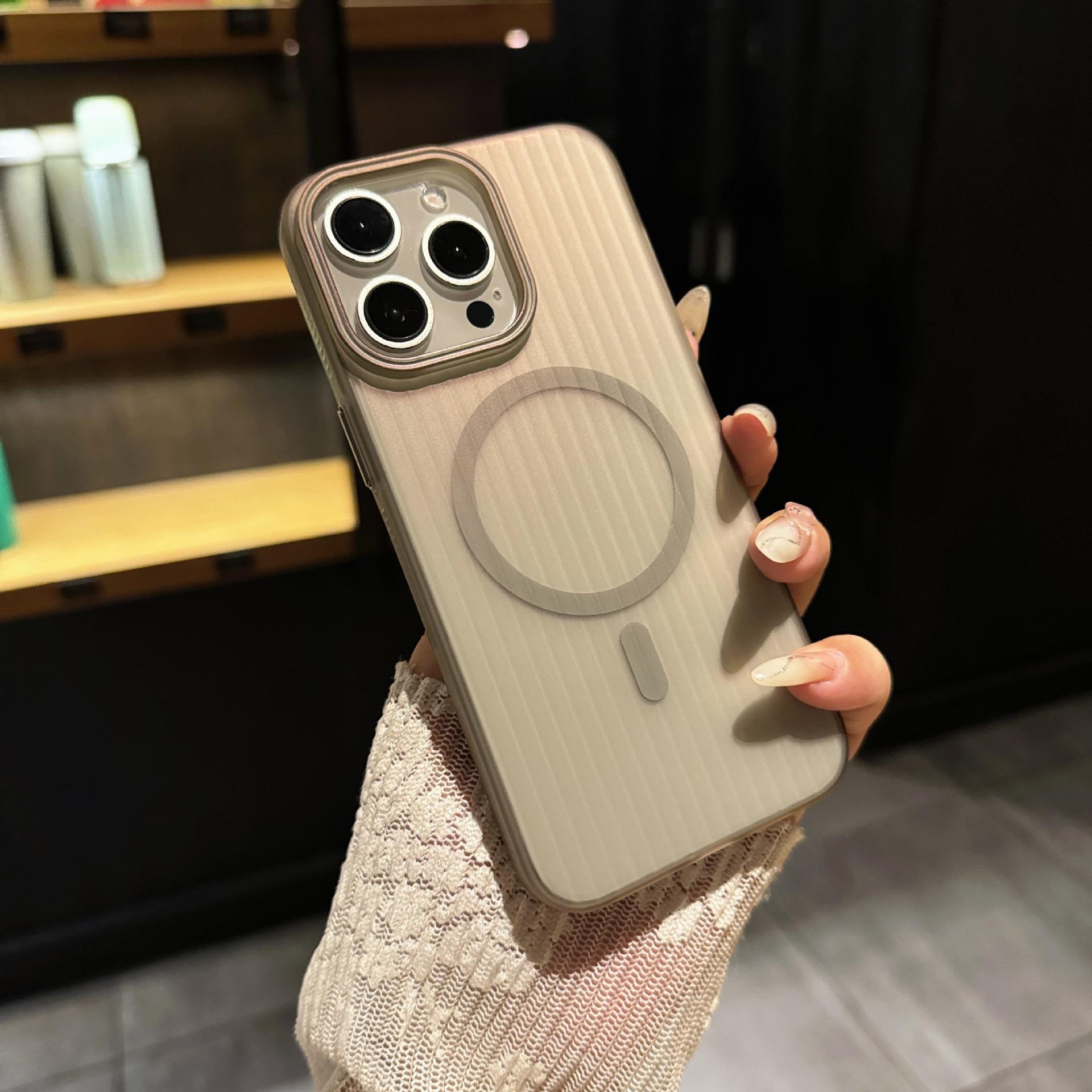 

Подходит для чехла для мобильного телефона Apple 16 Promax, красочный, приятный на ощупь, магнитный, гофрированный, новый матовый защитный чехол для iPhone 15 iPhone 11