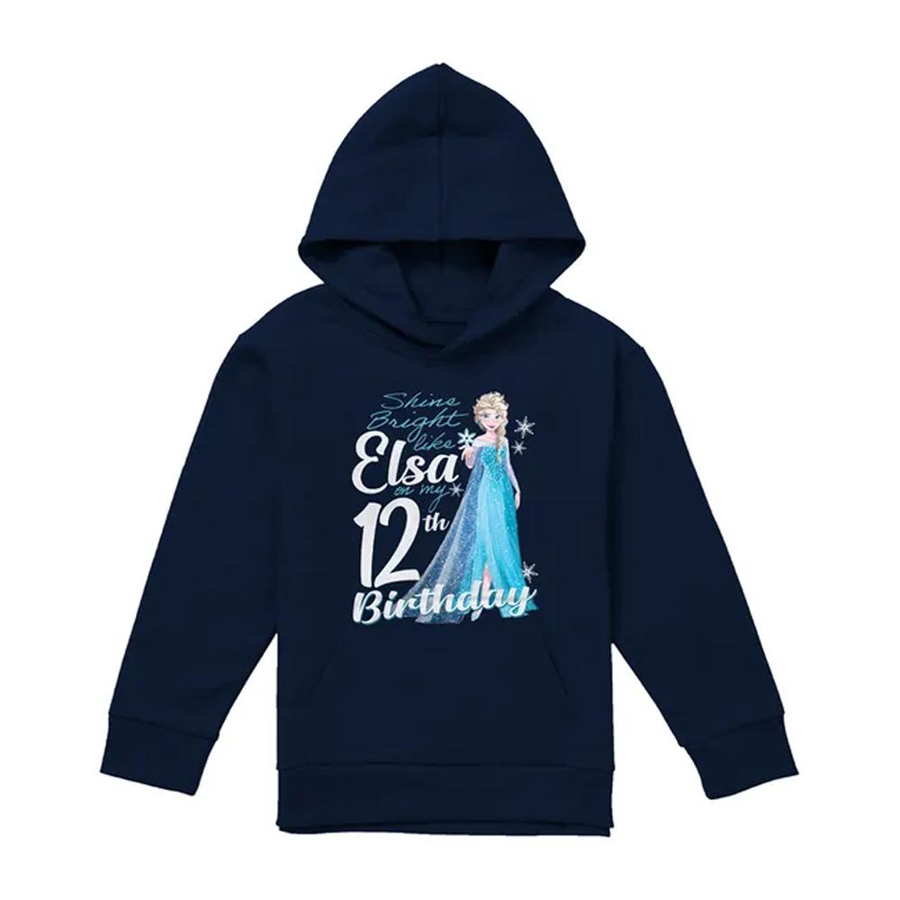 Frozen Childrens/Kids Bright Like Elsa 9th Birthday Pullover Hoodie