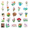 50pcs Tulip Cartoon Graffiti Stickers for Journals, Water Bottles & Suitcases - Waterproof