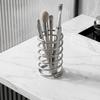 Silver Spring Shaped Toothbrush Holder Hollow Makeup Brush Storage Rack  Desktop