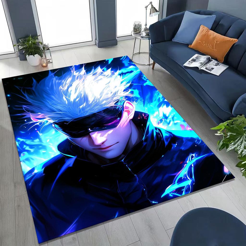 Anime Jujutsu Kaisen Yuji Satoru Kreslený koberec do ložnice, obývacího pokoje, k pohovce, domácí rohožka, dekorace, velká dětská hrací protiskluzová podložka na podlahu