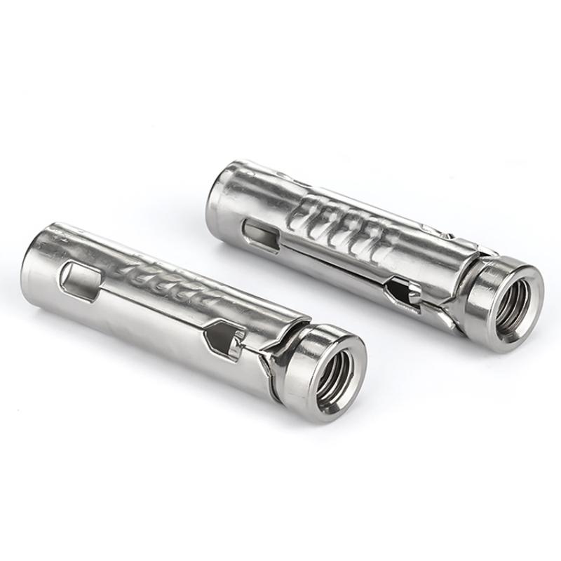 304 Stainless Steel Fish Scale Tube Gecko Anchor - 3-Piece Integrated Internal Expansion Bolt, M6/M8/M10/M12, Concrete Screw