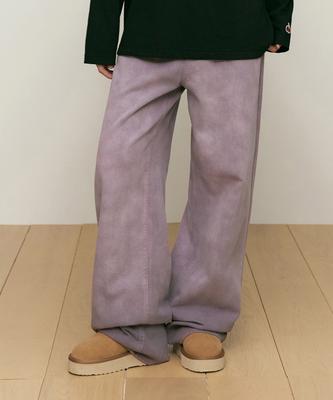 KIRSH Cherry Garment Washed Wide Fit Denim Pants [Purple]