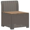 1 Seater Garden Sofa with Cushions Rattan Look PP Light Gray
