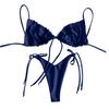 Women's Swimwear Colour Bikini Strappy Swimsuit Split Swimsuit Set