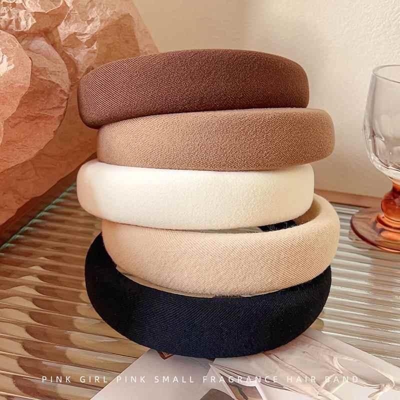 1/2/3/5pcs Wild Solid Color Sponge Headband for Women Fashion Girl Wash Face Wide Edge Simple Hair Band