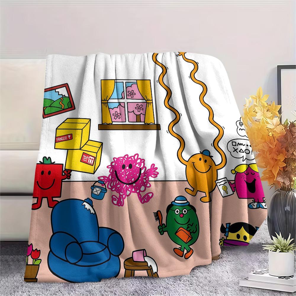Mr. Men and Little Miss2 Flannel Blanket, High quality Comfortable for All Seasons, Home Decor, Warmth and Comfort