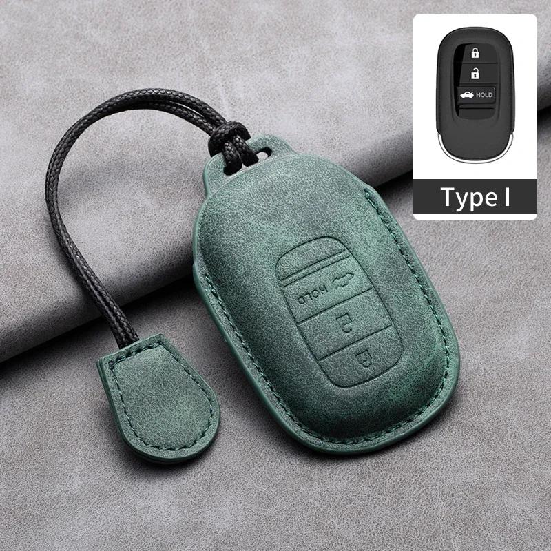 4 Buttons Car Remote Key Case Cover for Honda HR-V CR-V CRV Civic Accord 2021 2022 2023 Leather Car Key Shell Fob Keychain