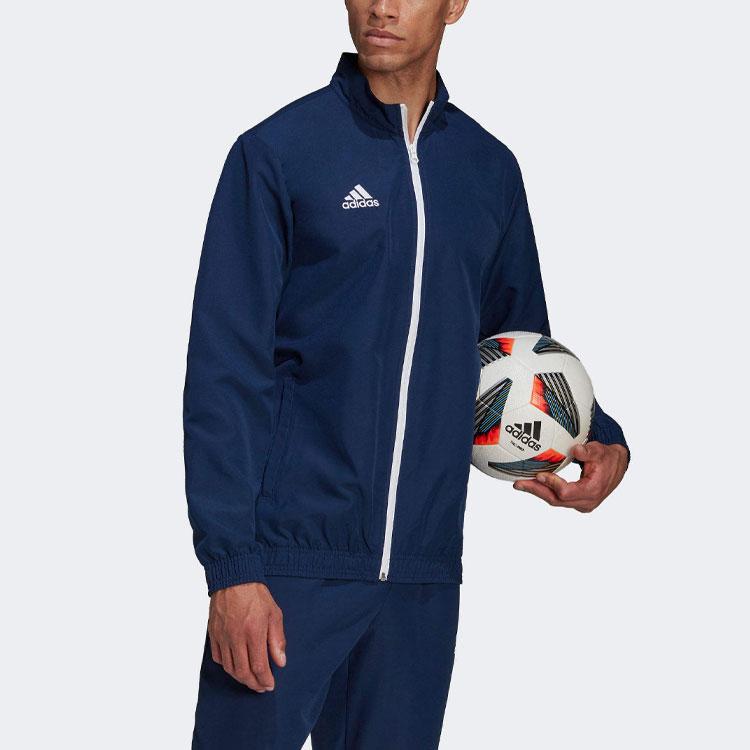 Adidas Entrada 22 Presentation Logo Stand Collar Long Sleeve Jacket Men Jacket Blue HB0571