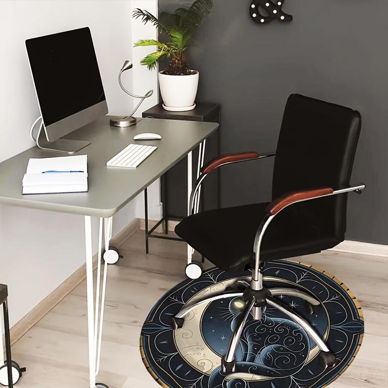 

1pc Multi Surface Chair Mats Enchanted Celestial Feline Emblem Perfect for Decorating Office Chairs, Living Rooms, Or Bedrooms.dt064 80cm by 80cm