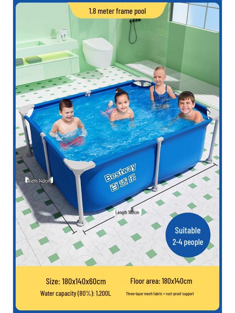Bestway Inflatable Family Frame Pool for Children & Babies - Outdoor Folding Fish Pond
