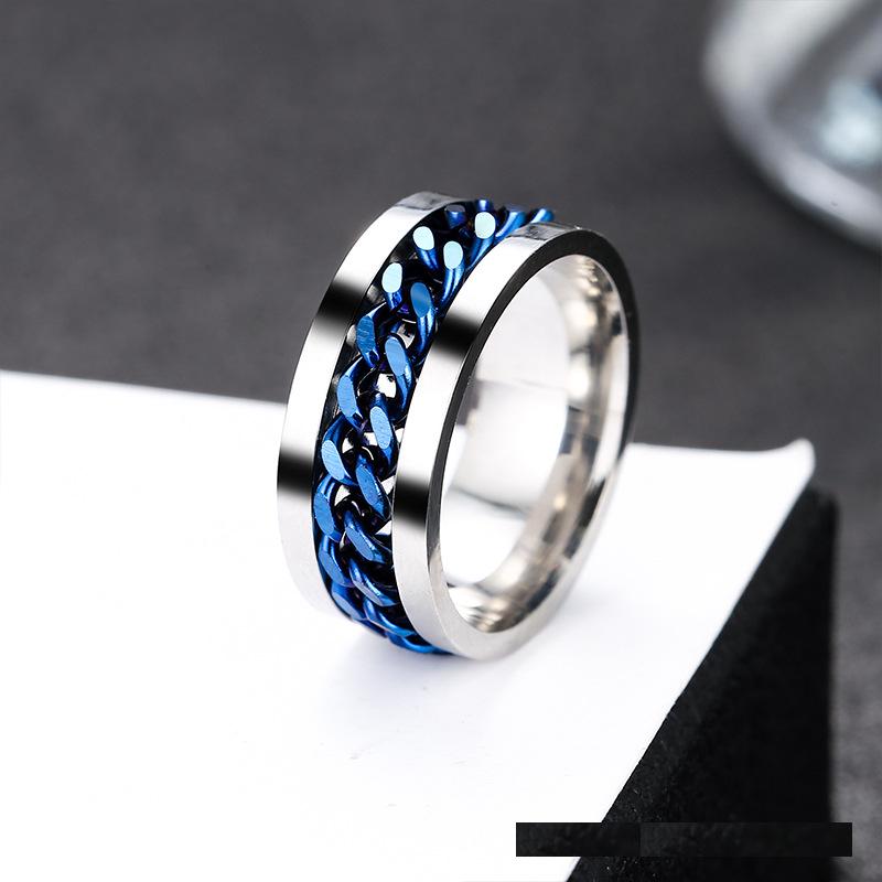 Herren Dominanter Drehbarer Edelstahl Kettenring - Trendiger, Nischen-, Anlaufbeständiger Titanschmuck