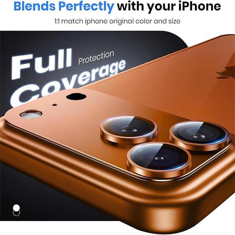 Metal Camera Tempered Glass For iPhone 17 Pro Max Alloy Black Lens Protector Cover For iPhone 17 Air 17 Pro Max 5G Lens Ring Cap