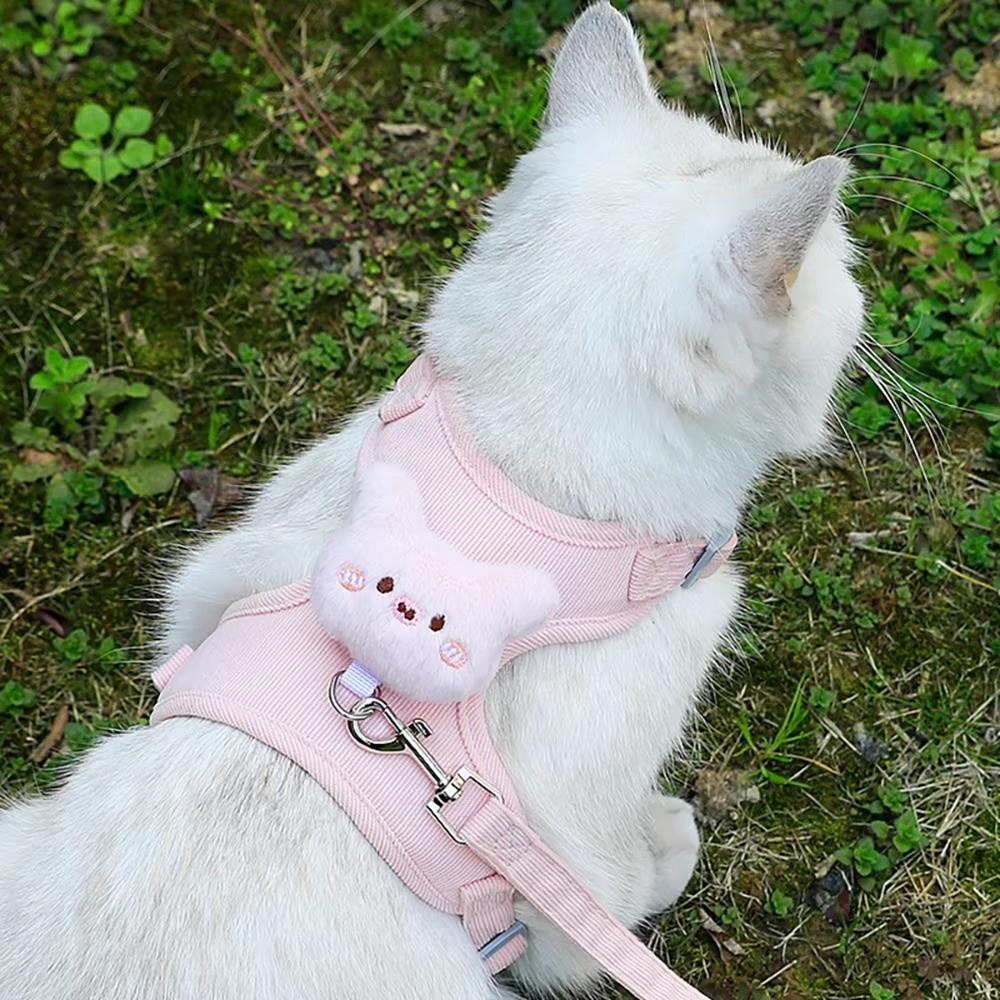 Soft Padding Cat Harness Set Adjustable Vest Harness Escape Proof Harness Outdoor Walking