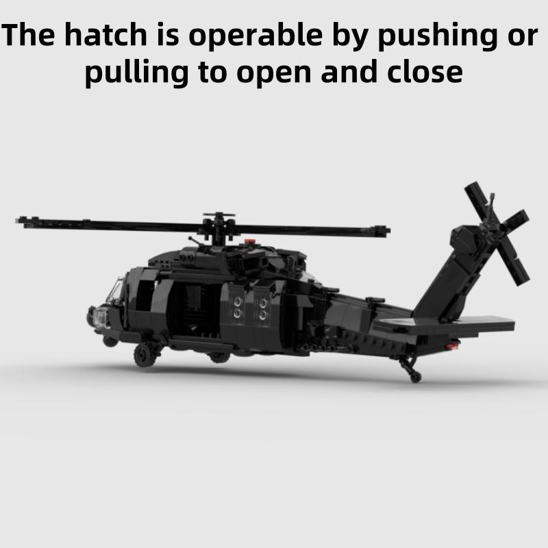 MOC Bausteine Black Hawk Hubschrauber Modellbausatz DIY Montage Spielzeug Schreibtischdekoration Geschenk für Jungen